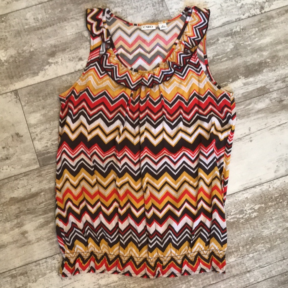 Cato colorful chevron print tank top size medium
